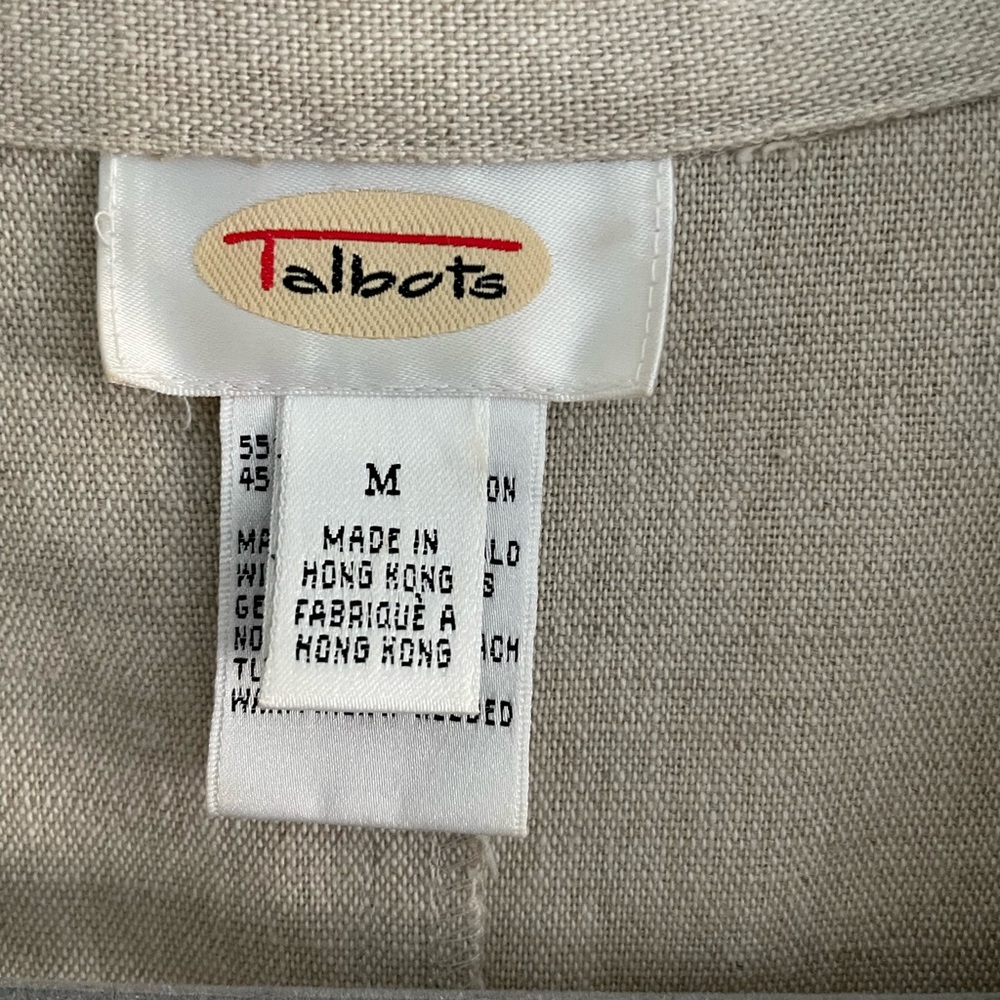 Talbots Tan Linen Blend Blazer Shacket - image 3
